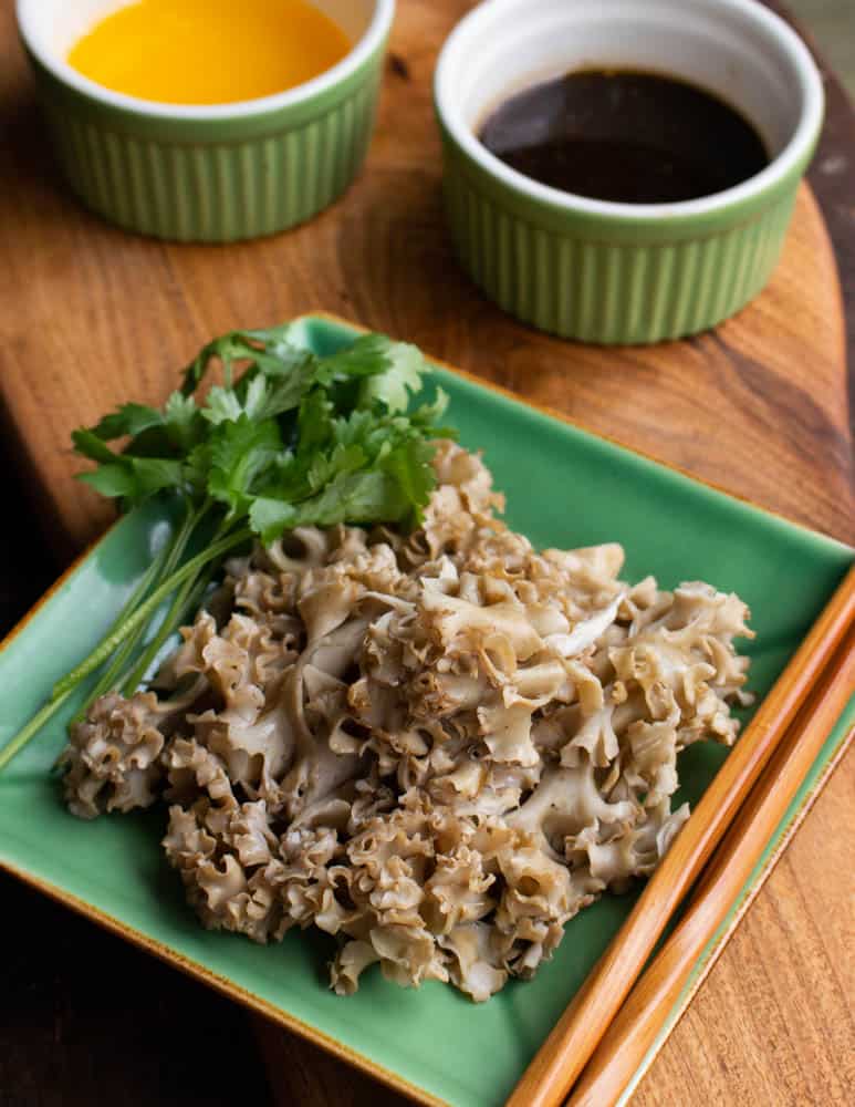 Steamed cauliflower mushrooms with ponzu recipe