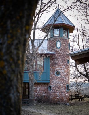 A tower connected to the house where I hang charcuterie 