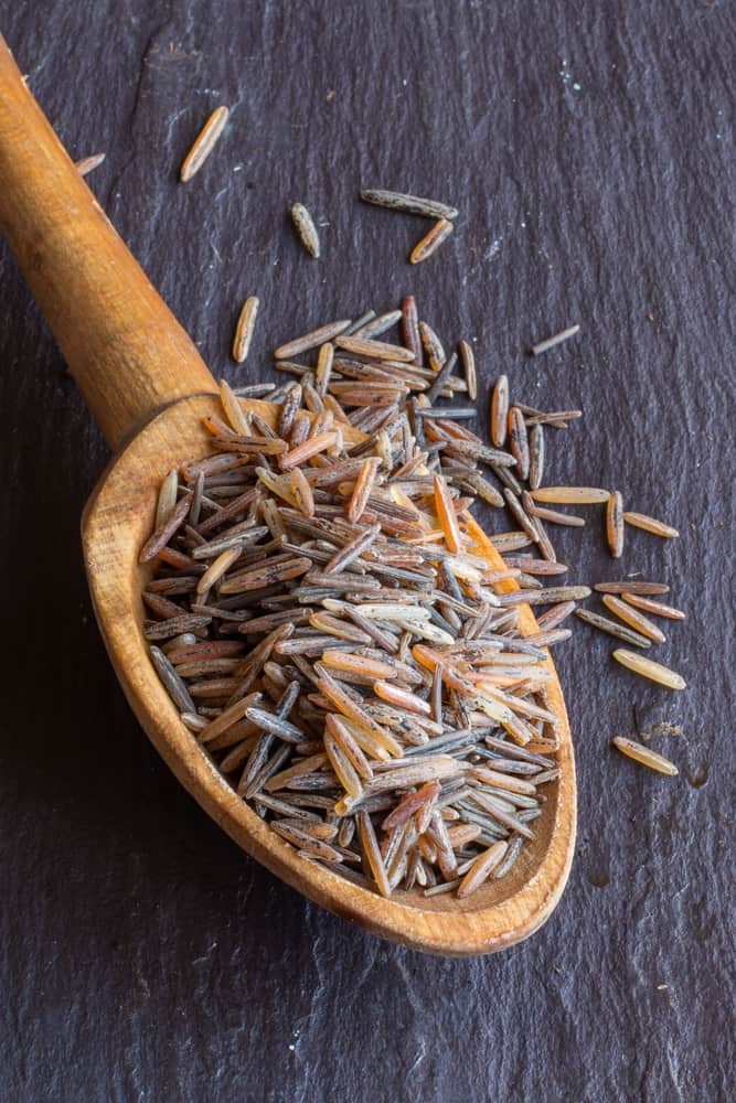 Wood parched hand harvested wild rice