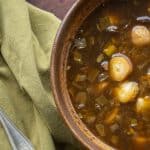 Dried venison soup with timpsila or prairie turnips (Bapa Wohanpi)