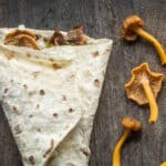 Lefse with yellowfoot chanterelles sauerkraut and swedish cheese(16)