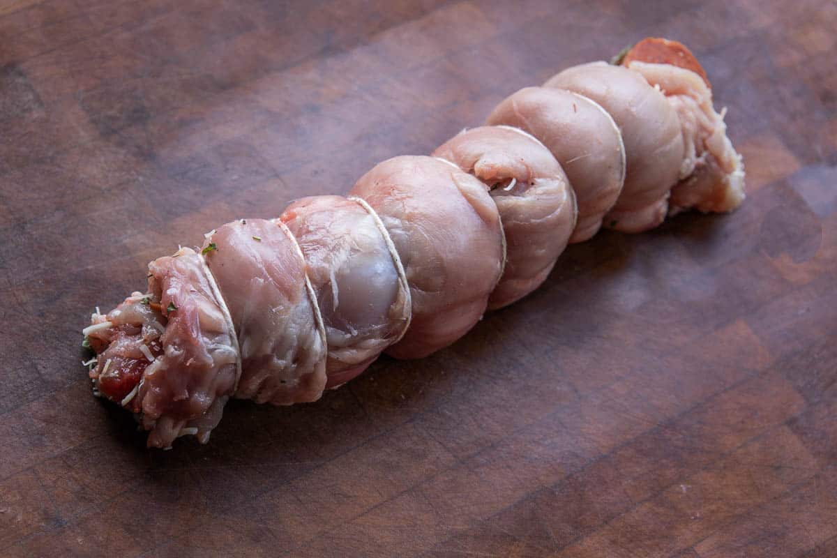 Boneless rabbit roulade 