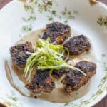 Blackened Venison Backstrap Tips with Balsamic Blue Sauce