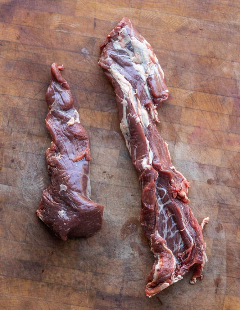 Cutting venison backstrap tips