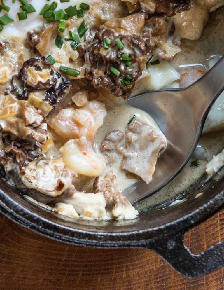 Eggs de Gaulle with Morels and Shrimp Forager Chef