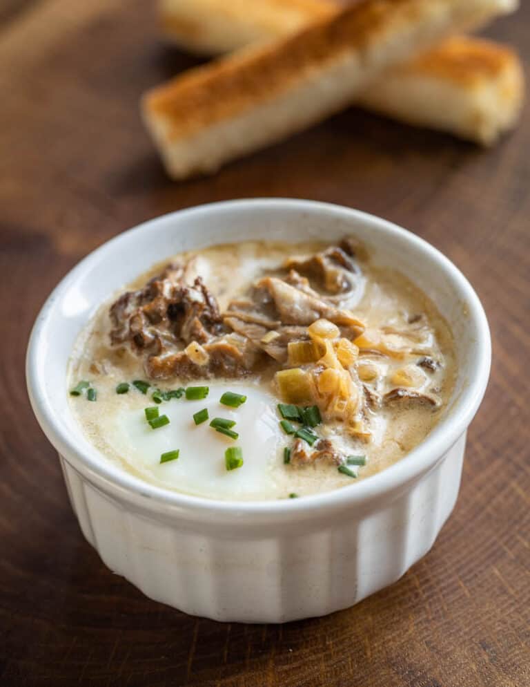 Eggs de Gaulle with Morels and Shrimp Forager Chef