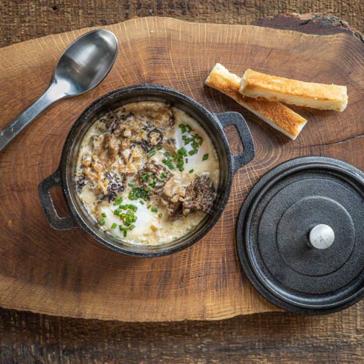 Eggs de Gaulle with Morels and Shrimp Forager Chef