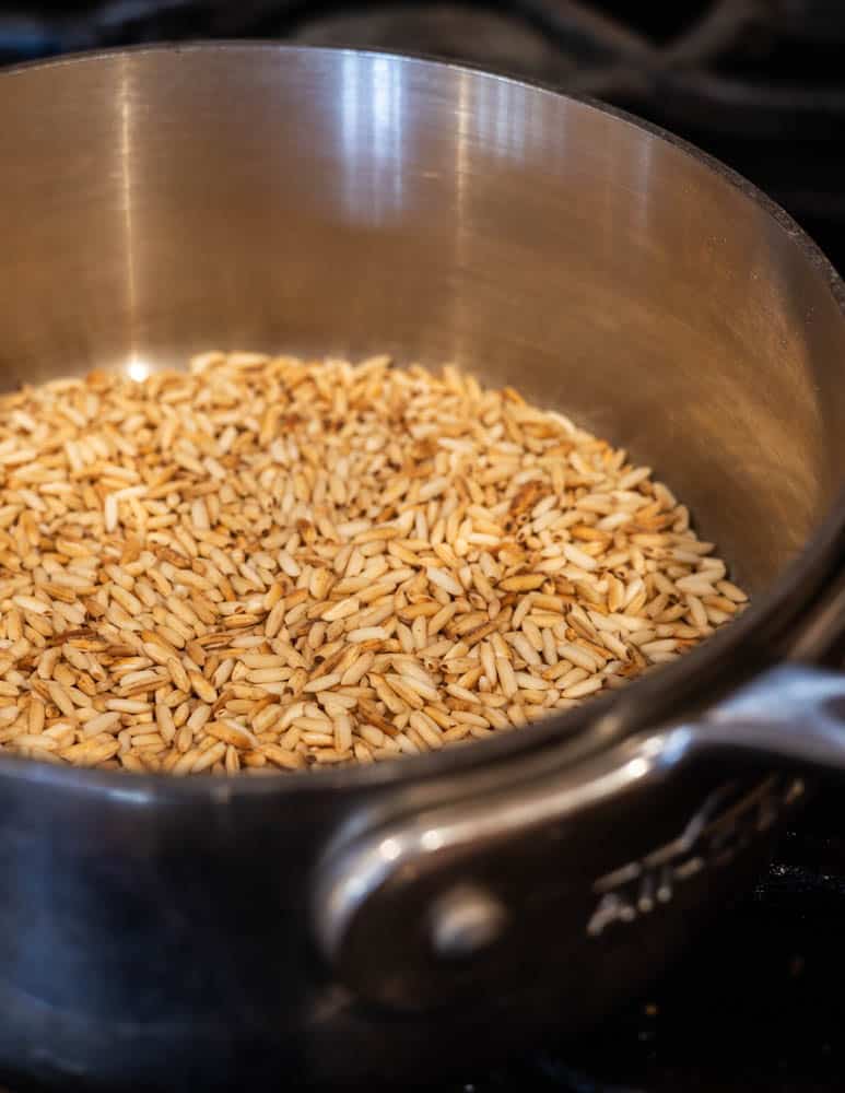 Toasting rice