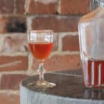 Highbush cranberry vodka schnapps with sweetfern