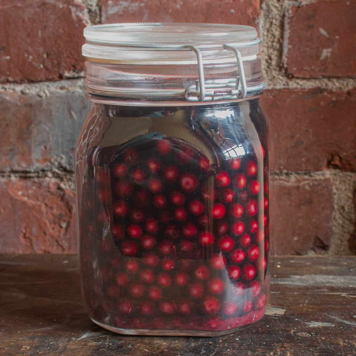 Wild cherry infused whiskey