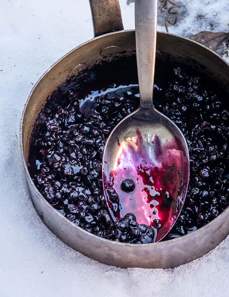 Stewed wild blueberries