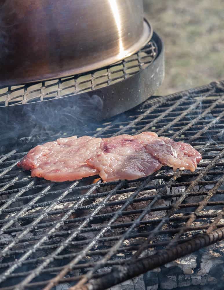 Grilled grouse scallopinni