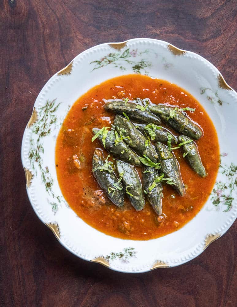 Nettle and breadcrumb gnocchi with tomato and wild mint butter recipe