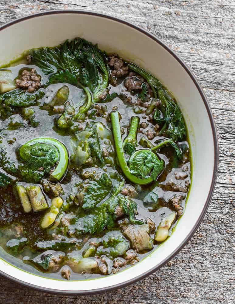 foraged vegetable soupe aux pistou