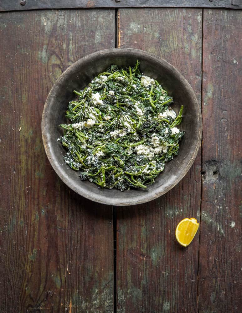Turkish nettle recipe with lor cheese 