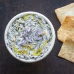 Borani esfenaj recipe with Lamb's Quarters, yogurt and spices