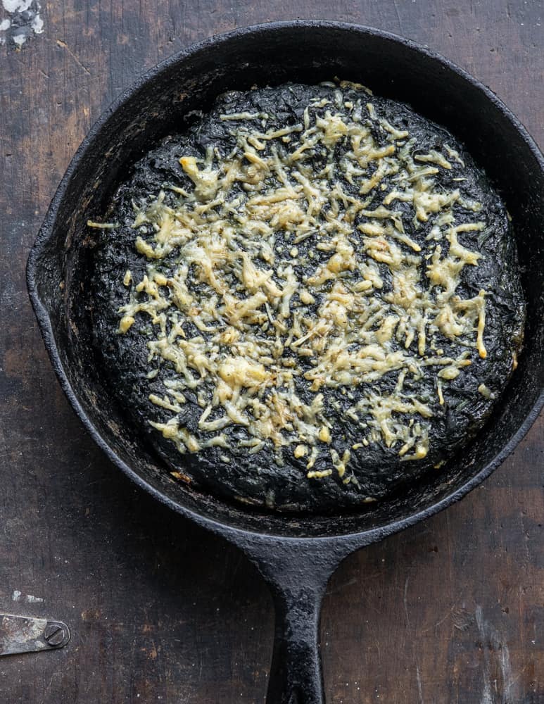 Making a stinging nettle frittata