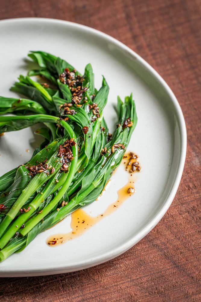 Cooked Solomon's Seal Shoots with Wild Szechuan Peppercorn Vinaigrette