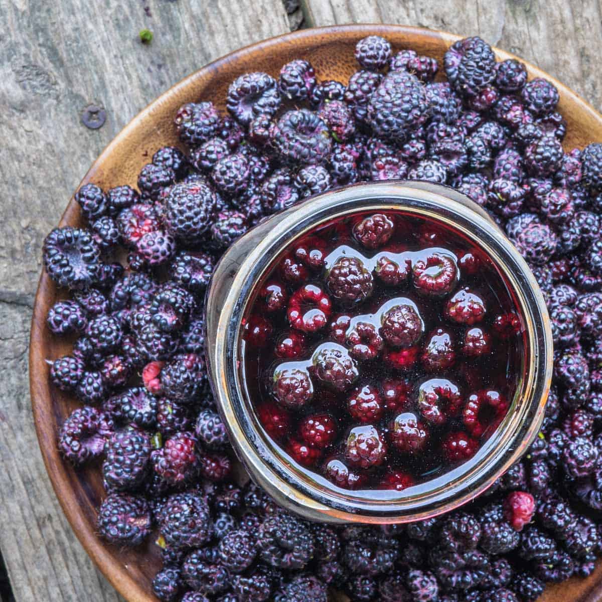Wild blackcap raspberry or black raspberry infused vinegar