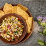 Corn relish with wild oregano and green coriander