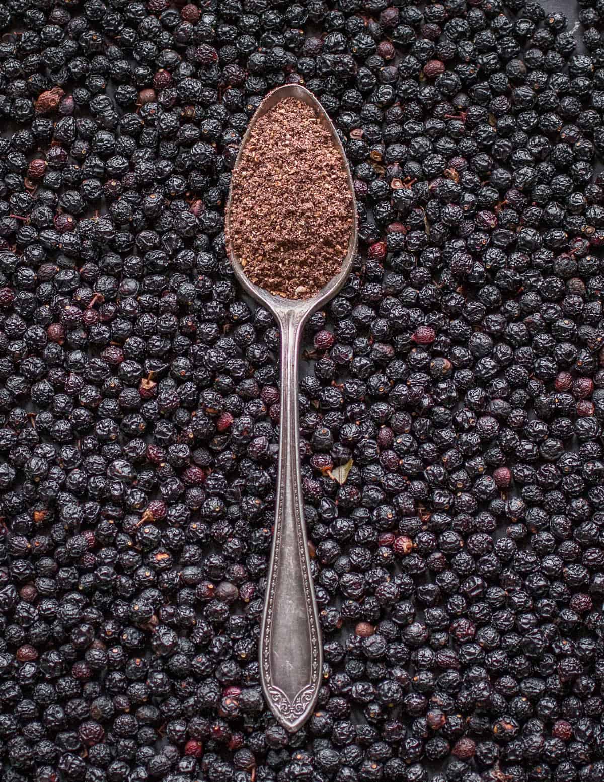 Bird cherry flour made from dried wild cherries 