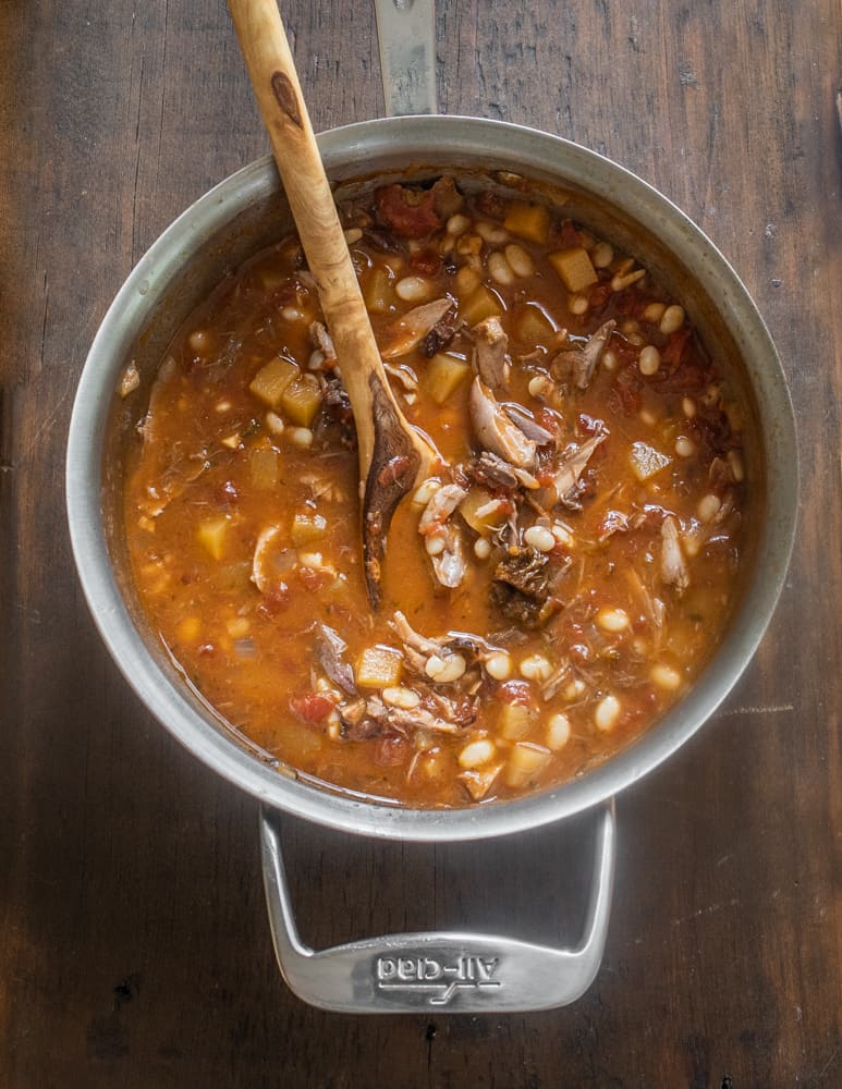 Brunswick stew made from smoked pigeons and young venison