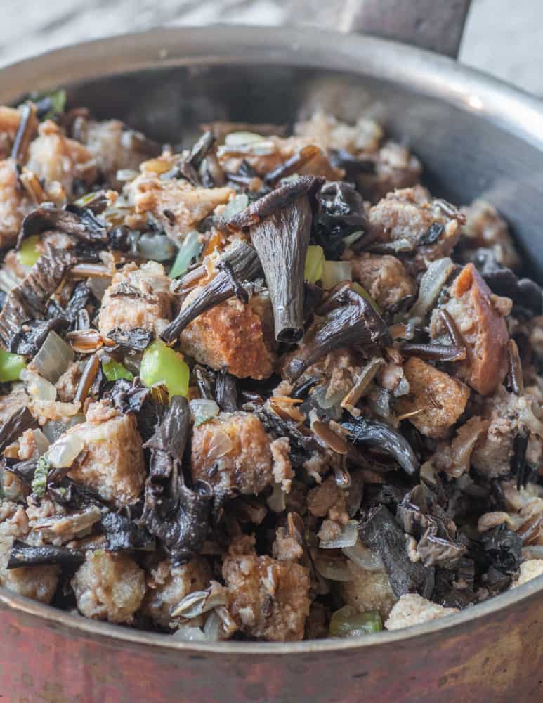 Dried wild black trumpet mushroom stuffing