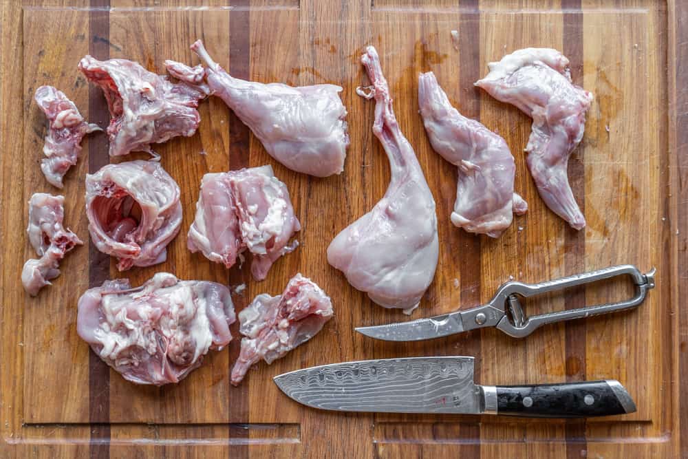 How to cut up a rabbit for cooking