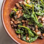 Sochani with heirloom tepary beans and bacon