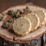 Foraged sweetfern seed shortbread cookies