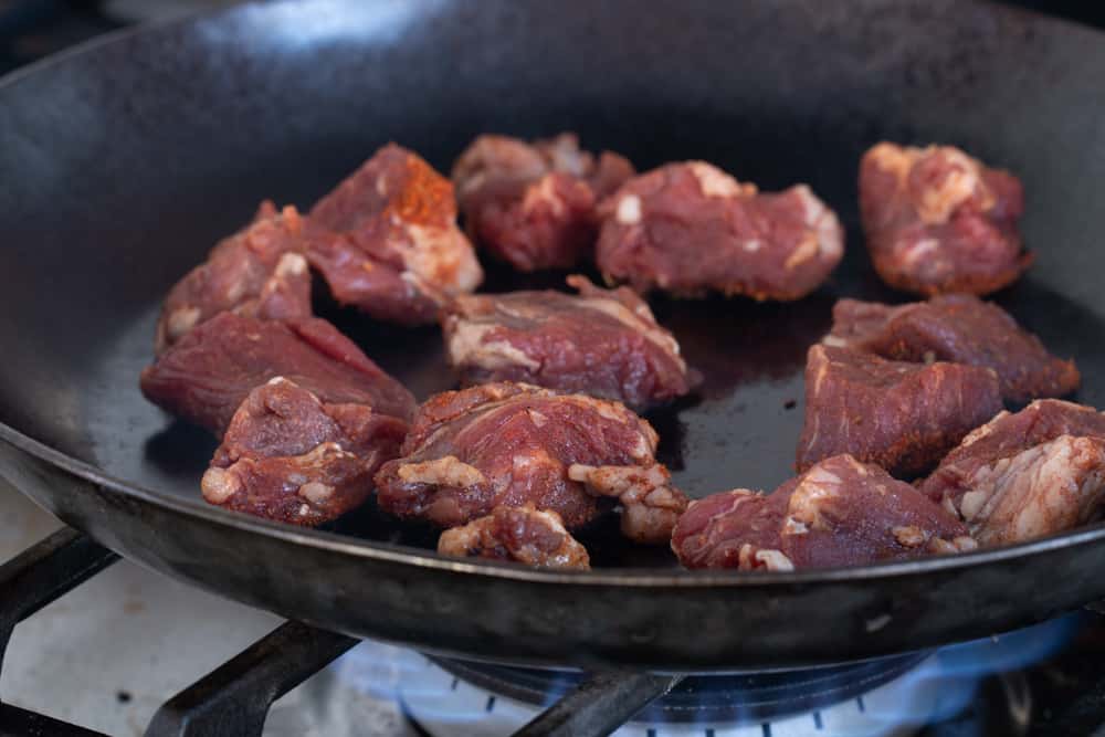 Making blackened venison steak tips