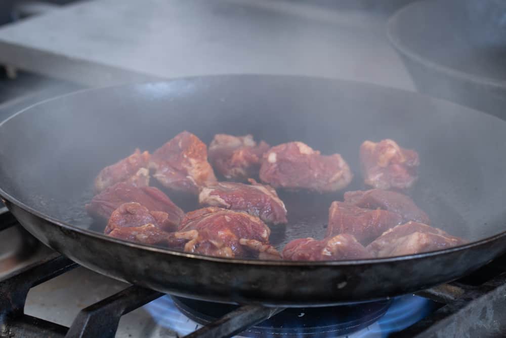 Making blackened venison steak tips