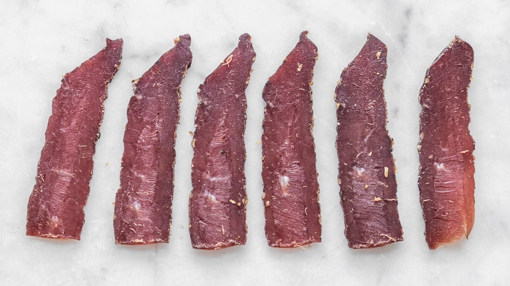 Elk Biltong Sliced Against the Grain