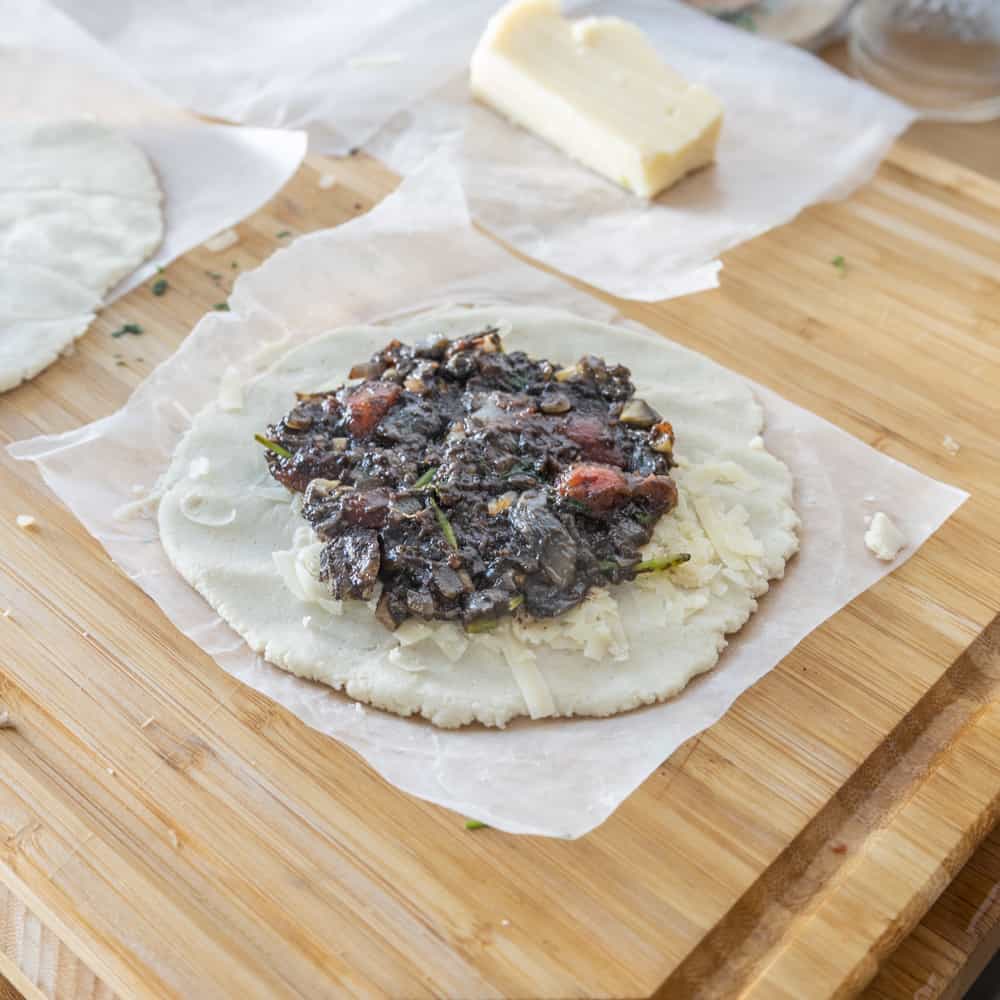 Making Huitlacoche quesadillas