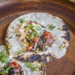 Huitlacoche tacos with salsa and cheese