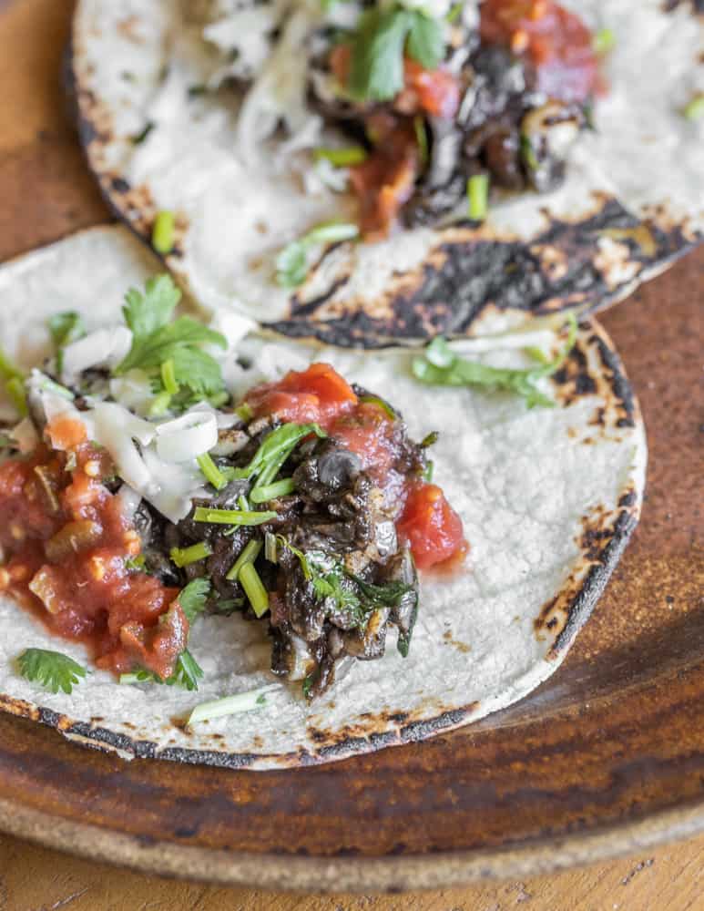 Traditional Huitlacoche Tacos (Vegetarian) - Forager | Chef