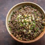 Black lentils with golpar or cow parsnip seed