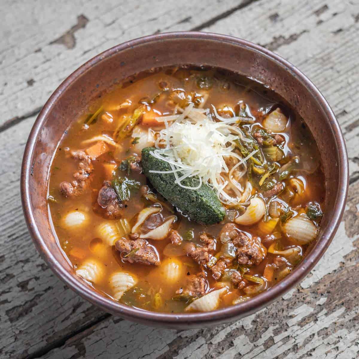 Authentic Pasta Fagioli Soup with Sausage FORAGER CHEF