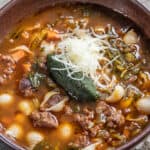 Pasta Fagioli Soup with Stinging Nettles
