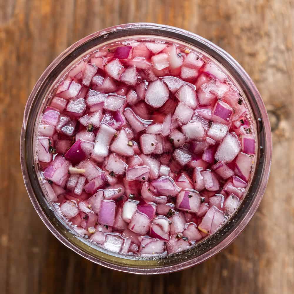 Red Onions Pickled in Foraged Fruit Vinegar