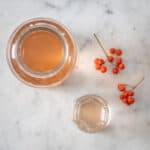 foraged rowanberry Schnapps in a jar