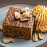 Foraged spicebush gingerbread with butternuts and black walnuts