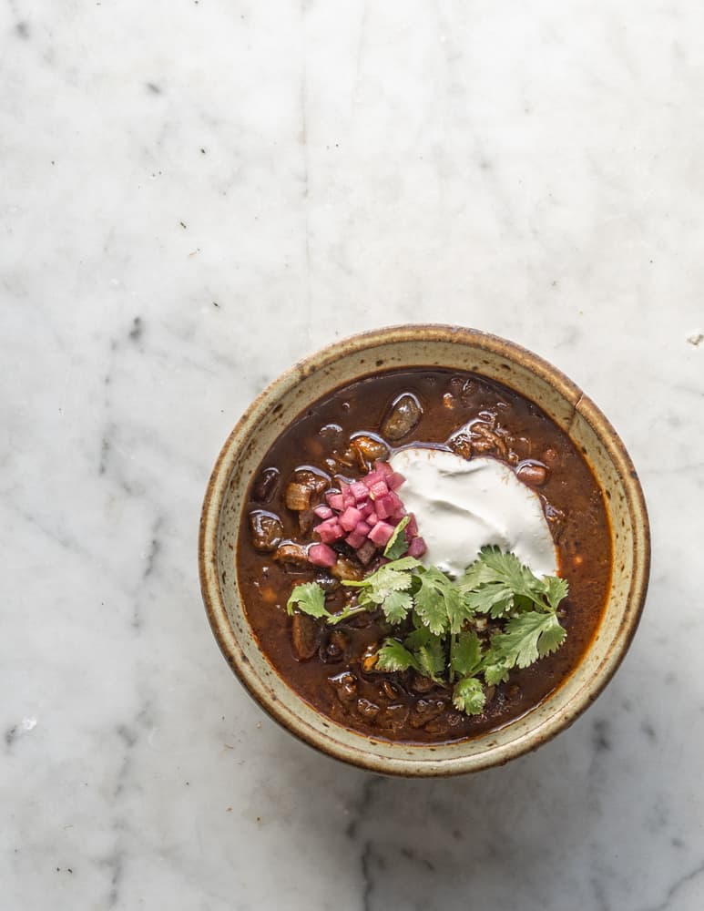 Venison stew with huitlacoche