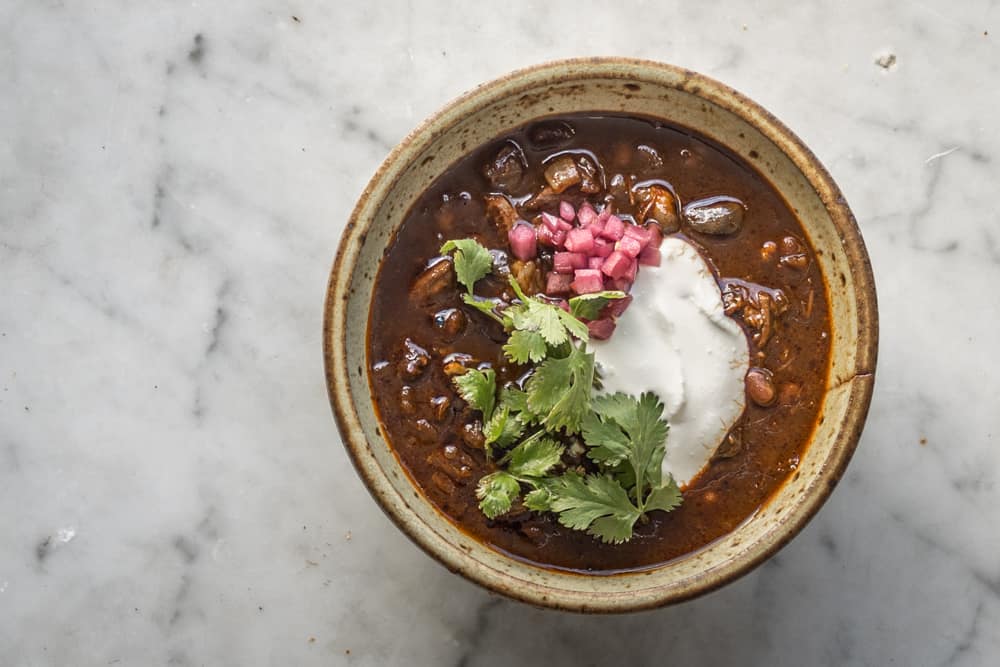 Venison stew with huitlacoche and tepary beans