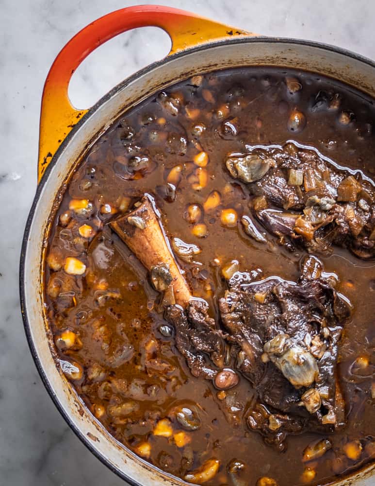 Venison stew with huitlacoche and tepary beans