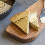 Wild Rice Flour Cornbread cut with butter