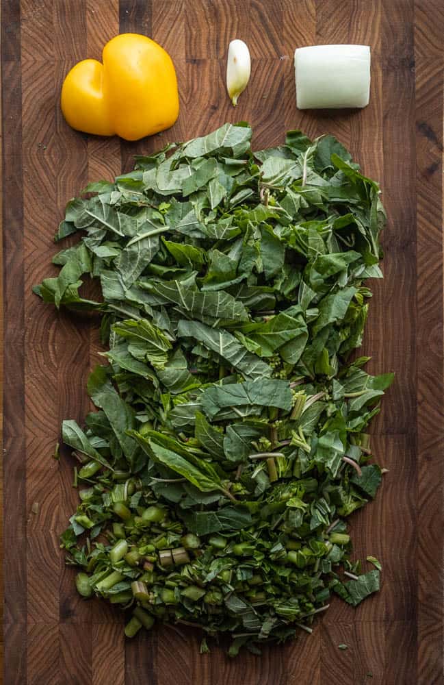 Ingredients for Jamaican Callaloo