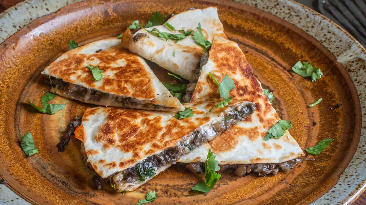 Traditional Mexican Huitlacoche Quesadilla