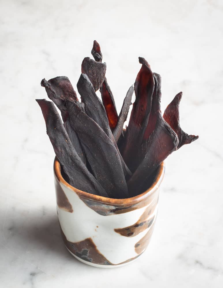 Puffball Mushroom Jerky in a cup 