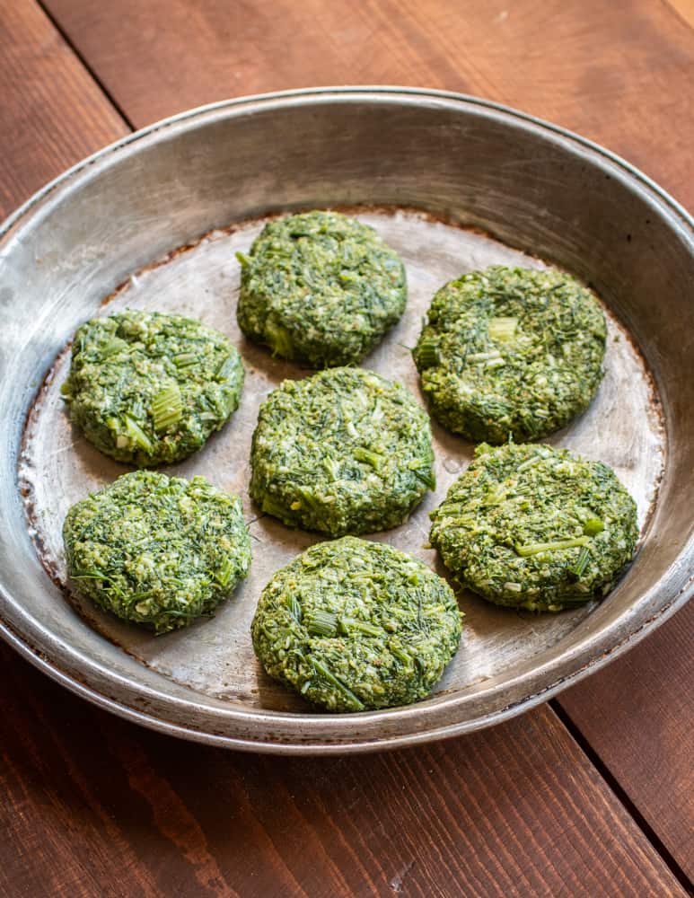 Wild fennel frond cakes